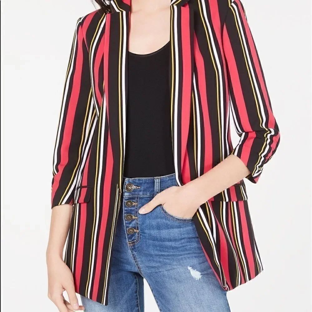 INC International Concepts Women’s Multi-Striped Blazer in the Size Medium